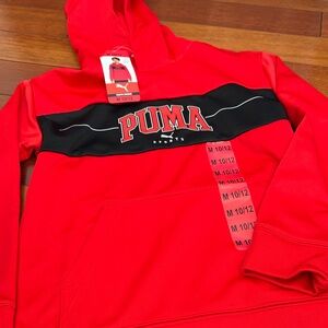 PUMA Men's Bold Red and Black Hoodie